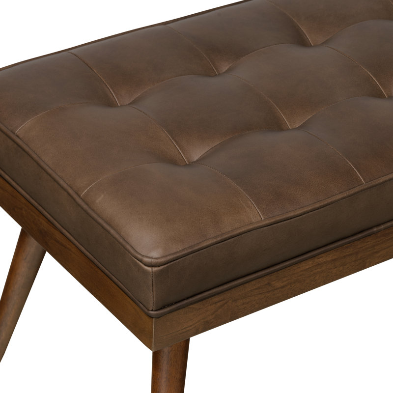 Banc en cuir véritable italien Luca, Brun cacao