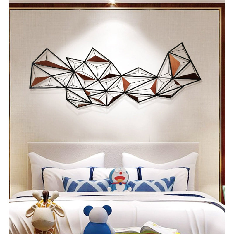 Modern Minimalist Metal Iron Art Wall Decoration, 23.62" H x 59.06" W x 1.57" D