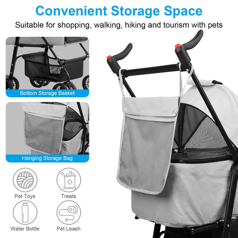 Foldable Pet Trailer, Gray