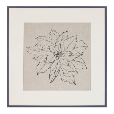 Poinsettia encadré sous verre 20 po