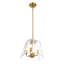 Luminaire suspendu quatre bougies avec verre transparent Soiree - laiton satiné-685408234