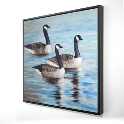 "Bernaches du Canada dans l'eau" sur toile