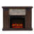 Birchfield 47"W Electric Fireplace with Mantel, Faux Stacked Stone Freestanding Fireplace Heater-89831031