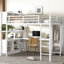 Lit mezzanine en métal blanc avec rangement et bureau, grande taille, garde-robe, peu encombrant, cadre robuste pour garde-robe-1595339959