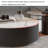Round stone slab coffee table set-388408710