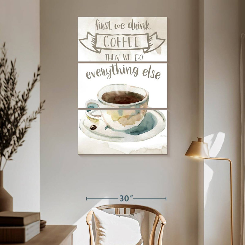 Tergel First We Drink Coffee, H 65 po x l 42 po