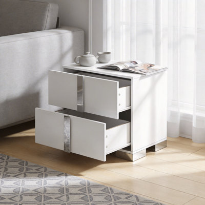 Table de chevet avec miroir Glam