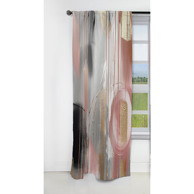 Monique - Modern Shapes Curtain - Blackout Abstract Curtain - 1 Panels, 52" W x 120" L