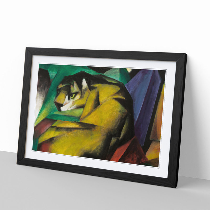 The Tiger by Franz Marc - Framed Print, 36cm H x 48cm W x 2cm D, Black