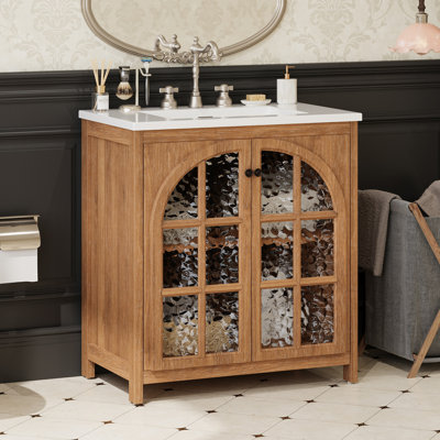 31'' Farmhouse Single Bathroom Vanity With Top