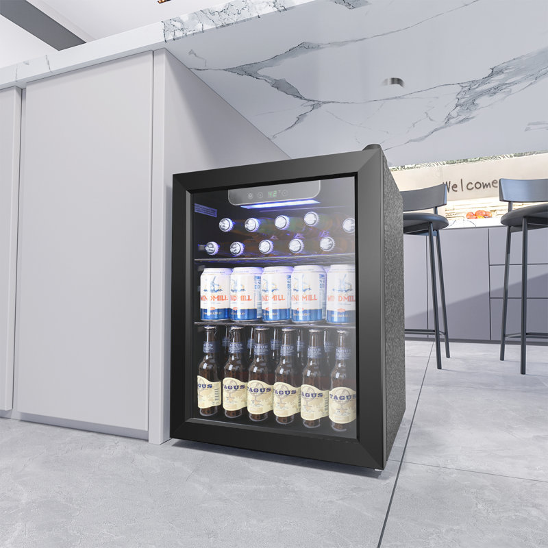 Antarctic Star 16.93'' W Freestanding 24 Cans (12 oz.) 1.7 Cubic Feet Beverage Cooler with Wine Storage and Reversible Door