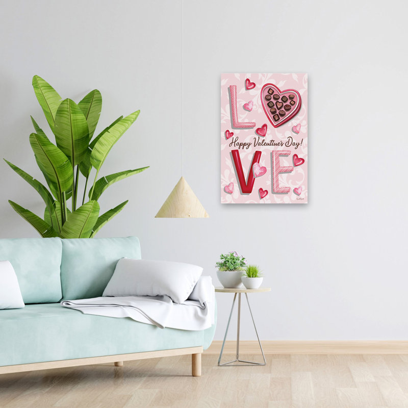 Joyeuse fête de la Saint-Valentin - art typographique de la Saint-Valentin, H 16 po x l 24 po