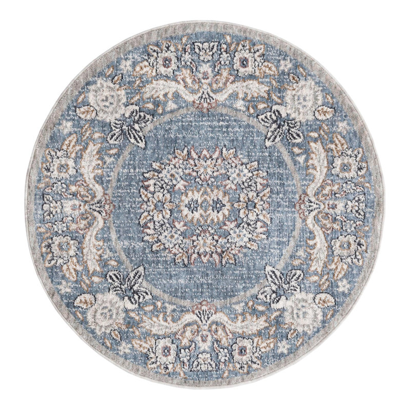 Erica Floral Indoor Rug, Round 3'3"