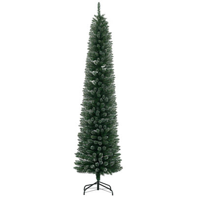 Arbre de Noël artificiel 7,5 pi avec base noire pliable