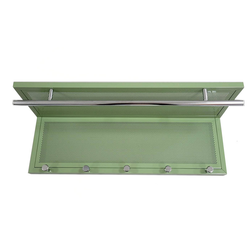 Esyspot Metal Powder Coating Hook Wall Mounted With Shelf, Green