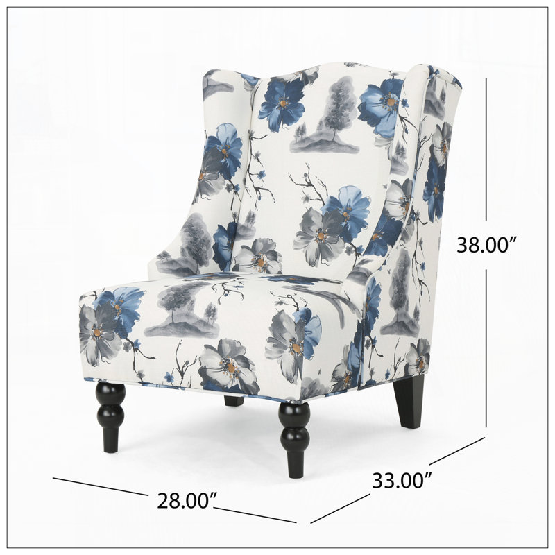 Fauteuil club en tissu à haut dossier