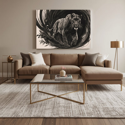 «Big Cats Jaguar», art mural sur toile grise