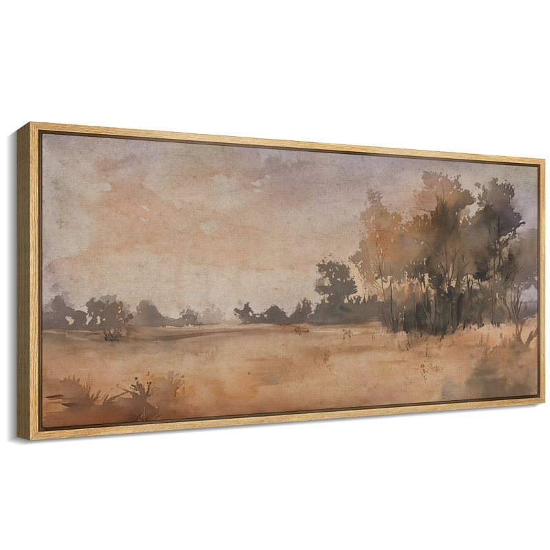 Abstract Landscape Artwork, Neutral Country Farmhouse Wall Pictures, Giclee Canvas Digital Print Extra Large Framed Wall Art