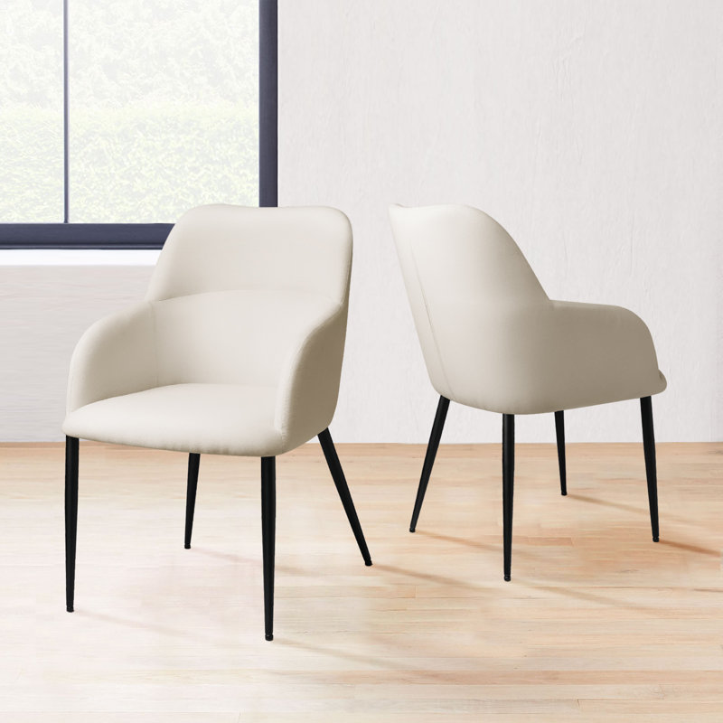 Fauteuil rembourré en velours Sabid, Velours beige