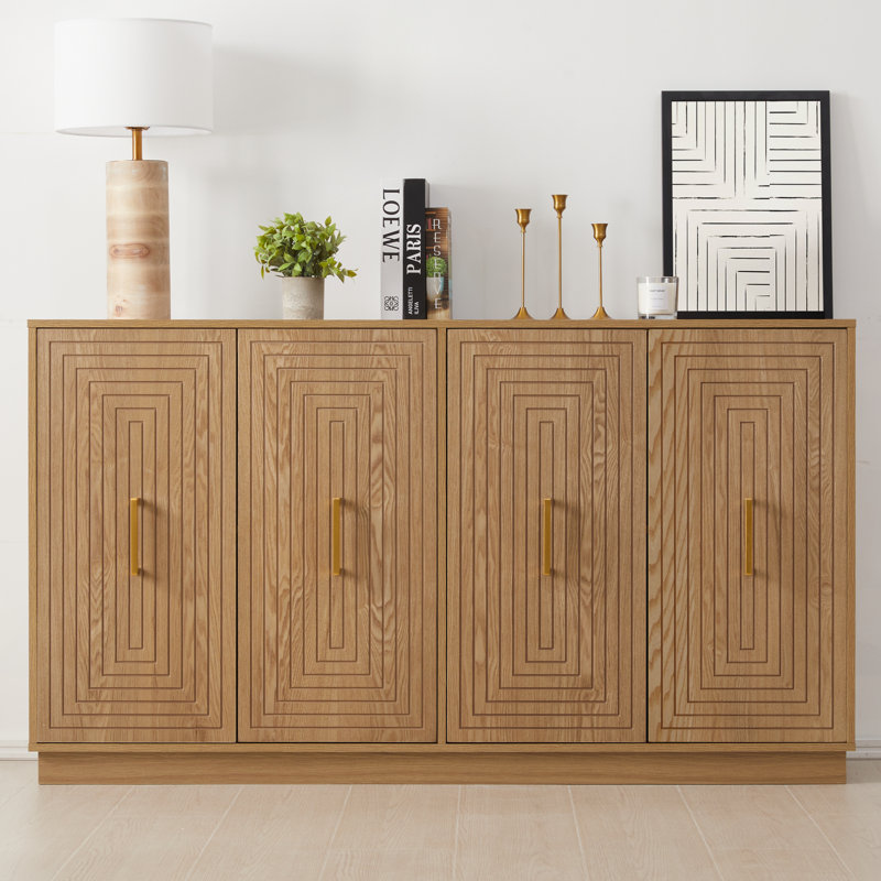 Buffet avec portes et tablettes réglables, Brun