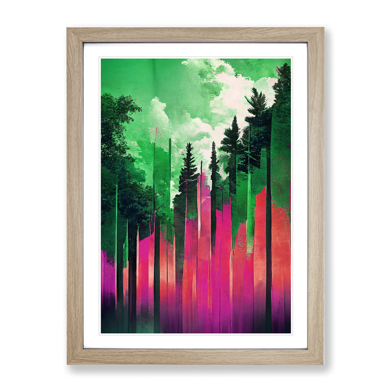 Abstract Forest No.1 - Framed Print, 64cm H x 46cm W x 2cm D, Oak