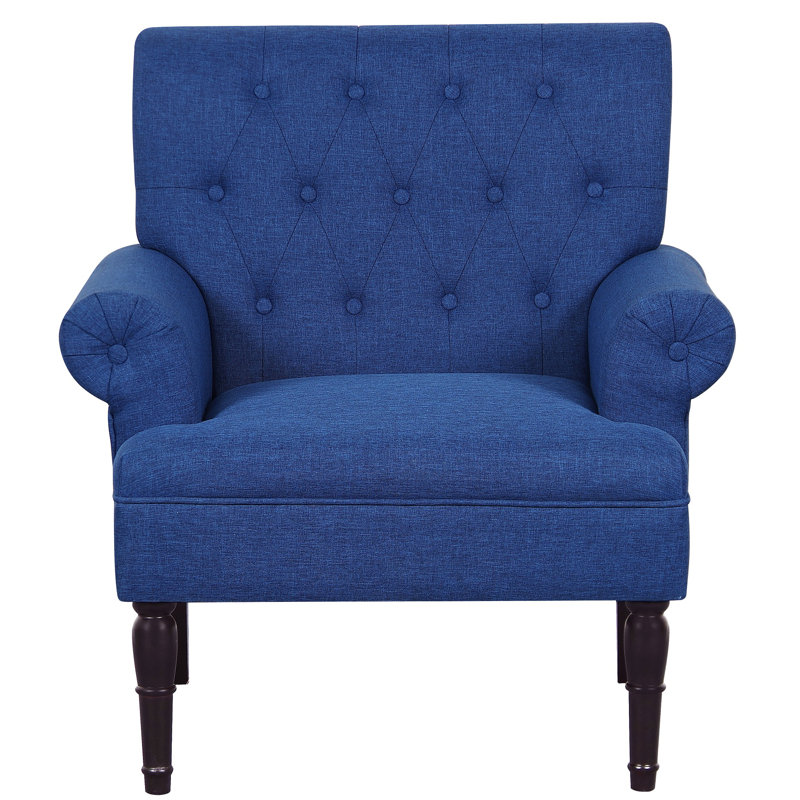 Schleicher Upholstered Armchair, Navy Blue Linen
