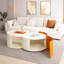 Table extensible blanche - sans assemblage, idéale pour le salon et le bureau Pièce latérale moderne, ronde, extensible, blanc, assemblage facile-1606995136