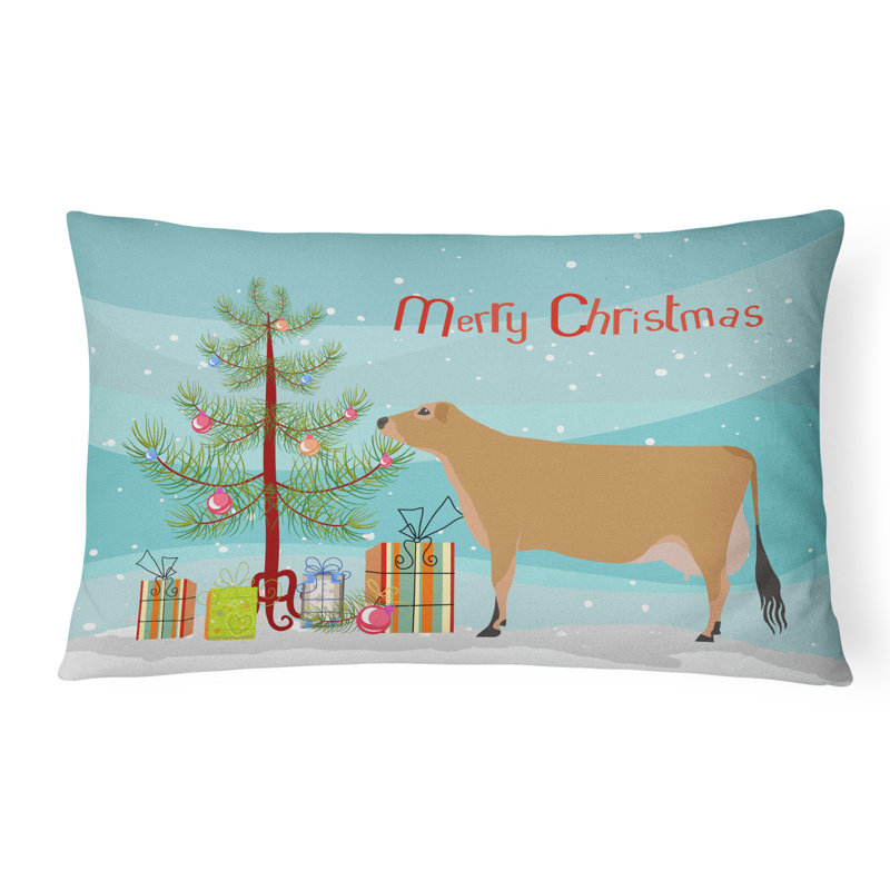  Coussin intérieur / extérieur Jersey Cow Christmas