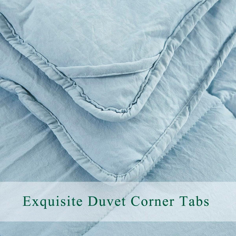 Ensemble d'édredon pré-lavé pour grand lit - Conception de courtepointe réversible chic - Surpiqûre avec 4 pattes de coin - Léger pour toutes les saisons - Édredon en duvet brun clair avec 2 taies décoratives