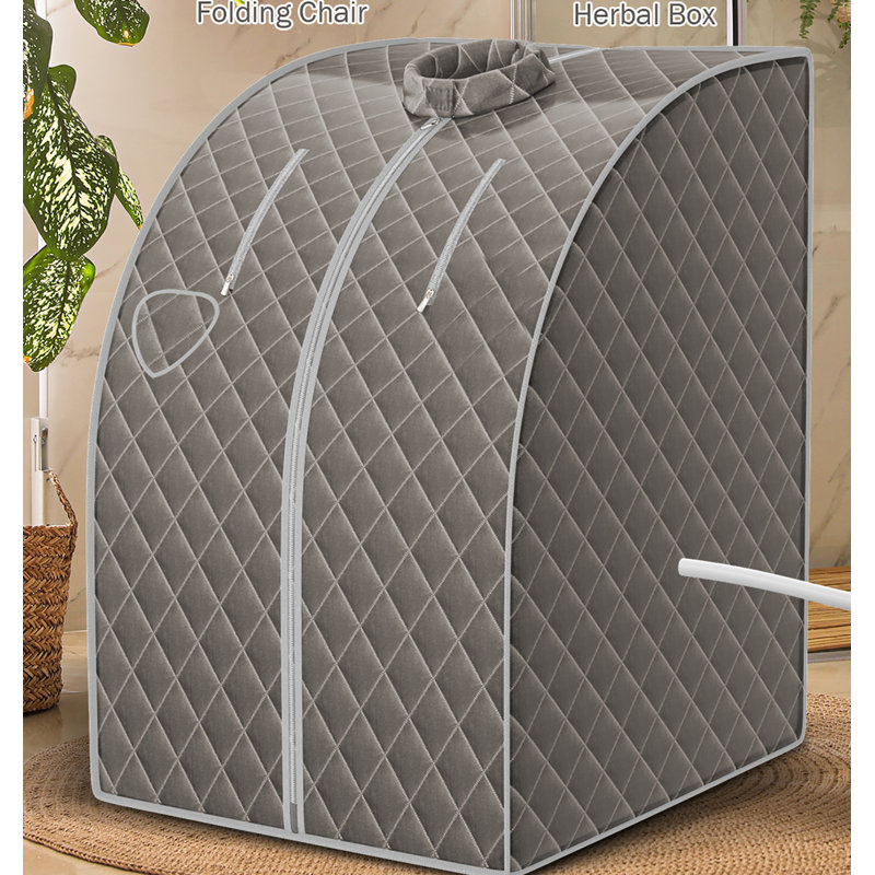 Costway 1 - Person Traditional Steam Sauna with Remote Control, Gray