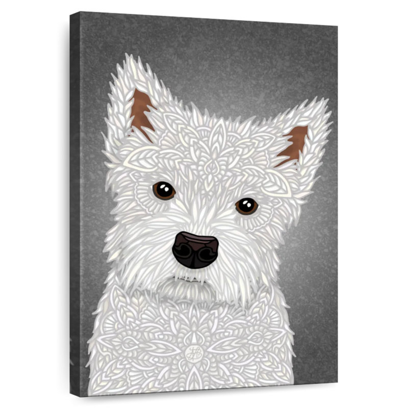 Brampt, mignon portrait de West Highland Terrier, H 12 po x l 8 po