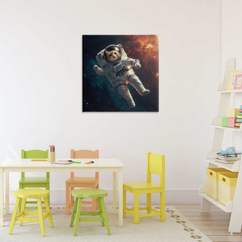 Toile interstellaire de chat, conception par Jim Baldwin, H 24 po x l 24 po