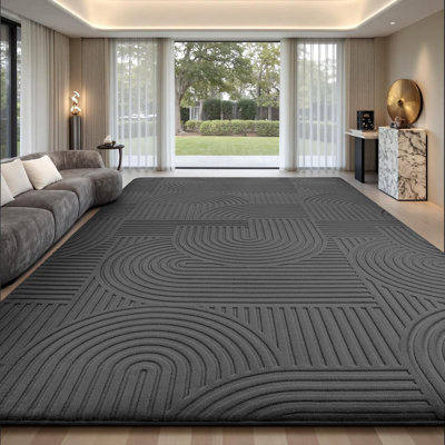 8x10 Area Rugs for Living Room, Machine Washable Rugs for Bedroom, Soft Large Area Rug Modern Geometric, Non-slip White Rug Carpet, Indoor Rug for kids Room Dorm Office Home Decor Aesthetic