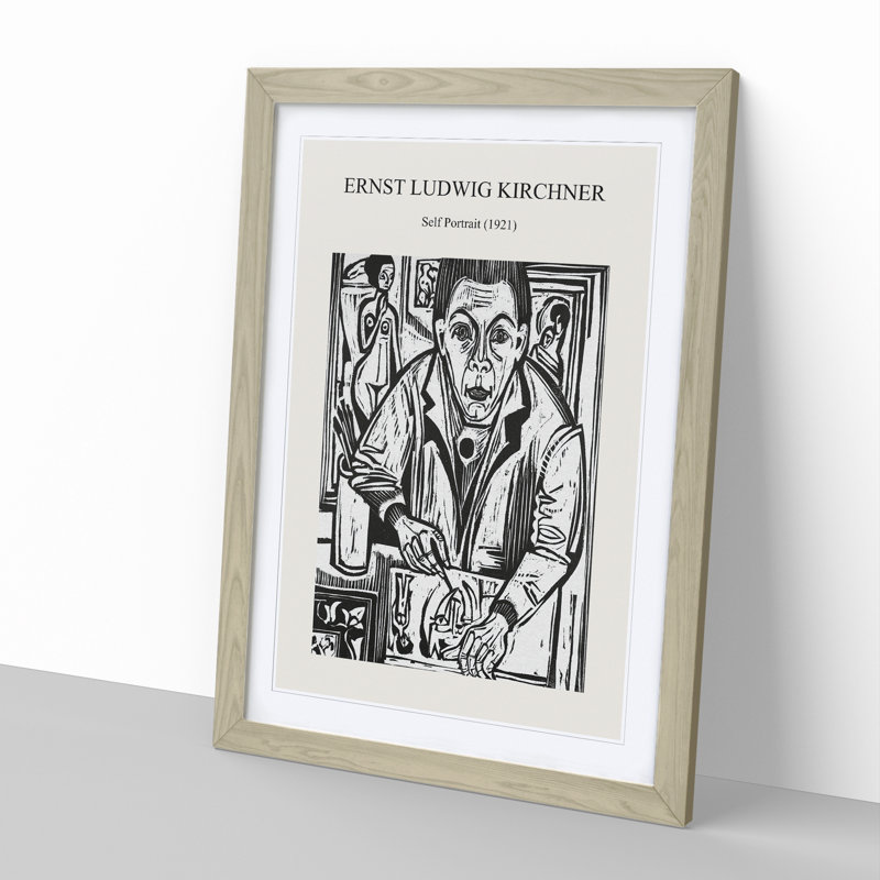 Self Portrait - Picture Frame Painting, Oak, 36cm H x 27cm W x 2cm D