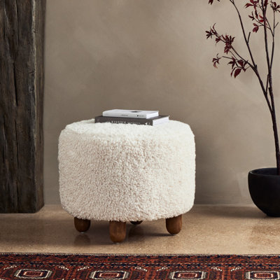 Risco 22.5" Wide Round Footstool Ottoman