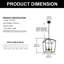 Luminaire suspendu lanterne 4 lumières avec chaîne de suspension
