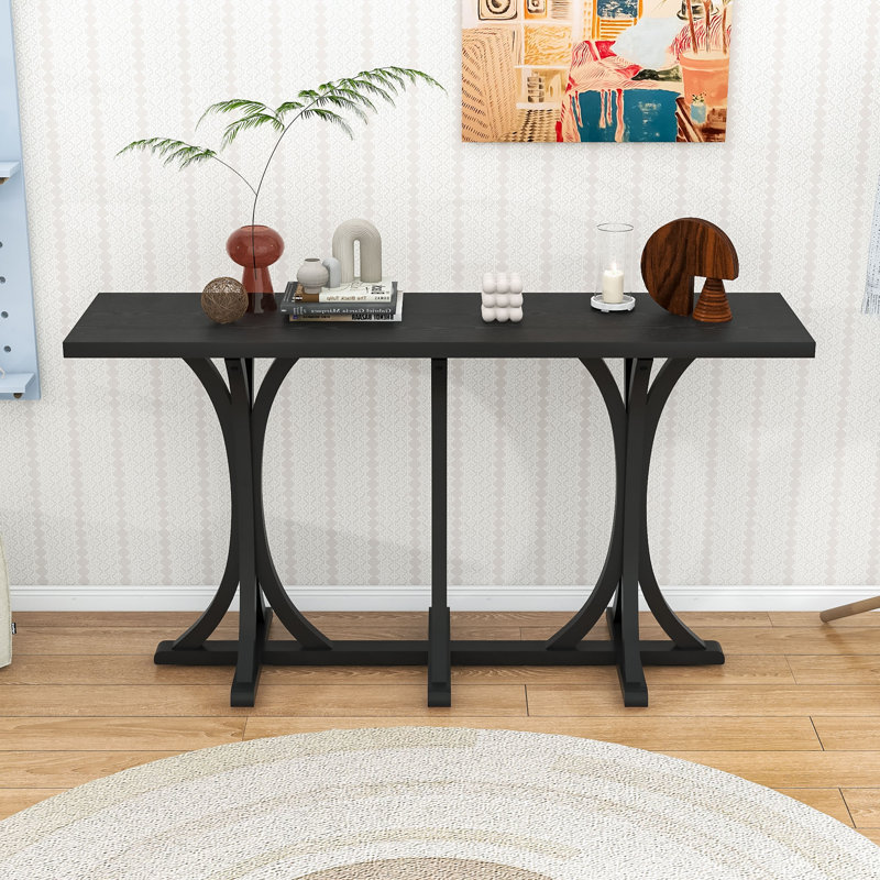 Console en bois 59,8 po, Noir