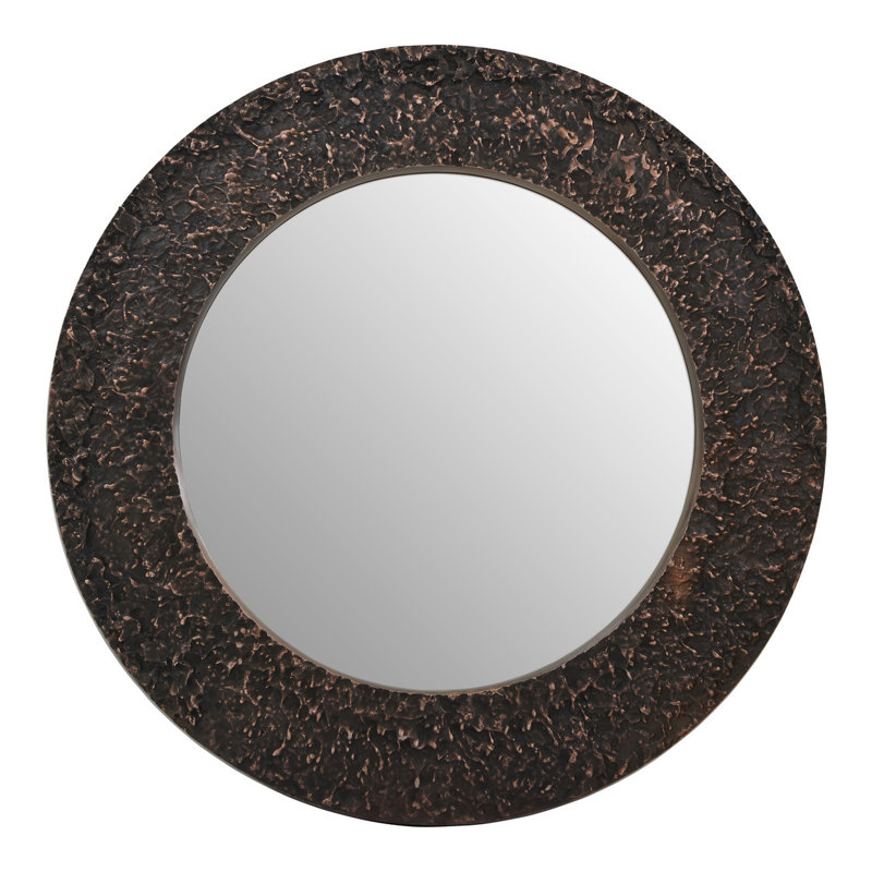 Corinne Metal Flat Wall Mirror, Copper/Black