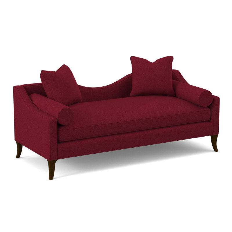 Audrey Chaise Lounge, American Walnut, Margaret Lipstick Polyester Blend