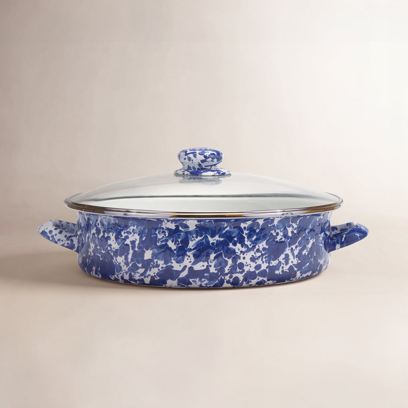 Swirl Saute Pan with Lid, Cobalt, 8 Qt.