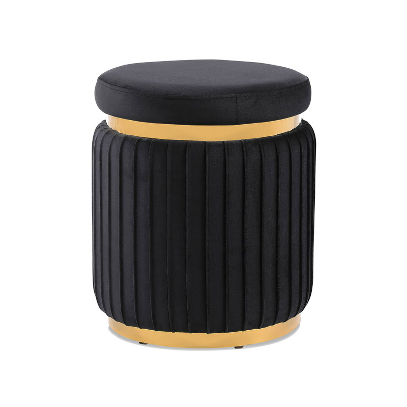 Tabouret l 15,4 po contemporain, noir, Noir