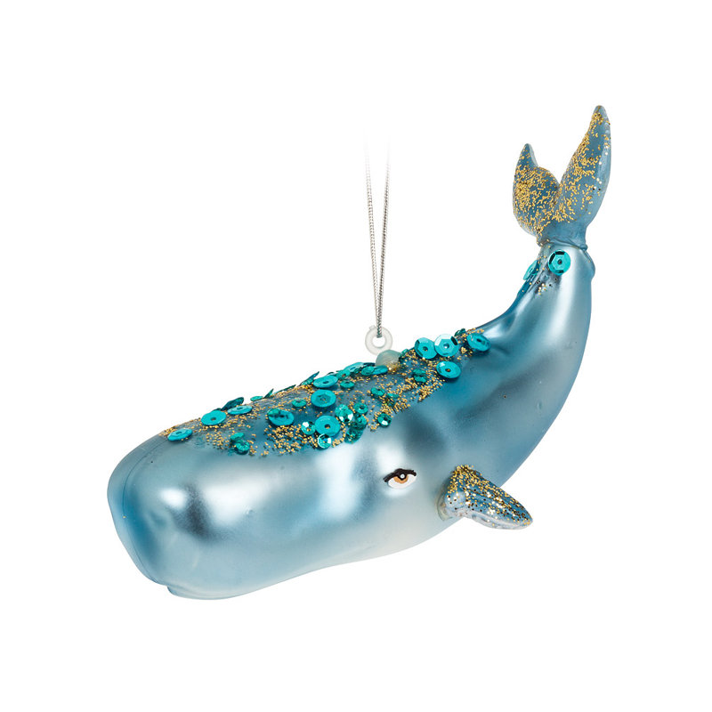 Ornement suspendu baleine avec paillettes