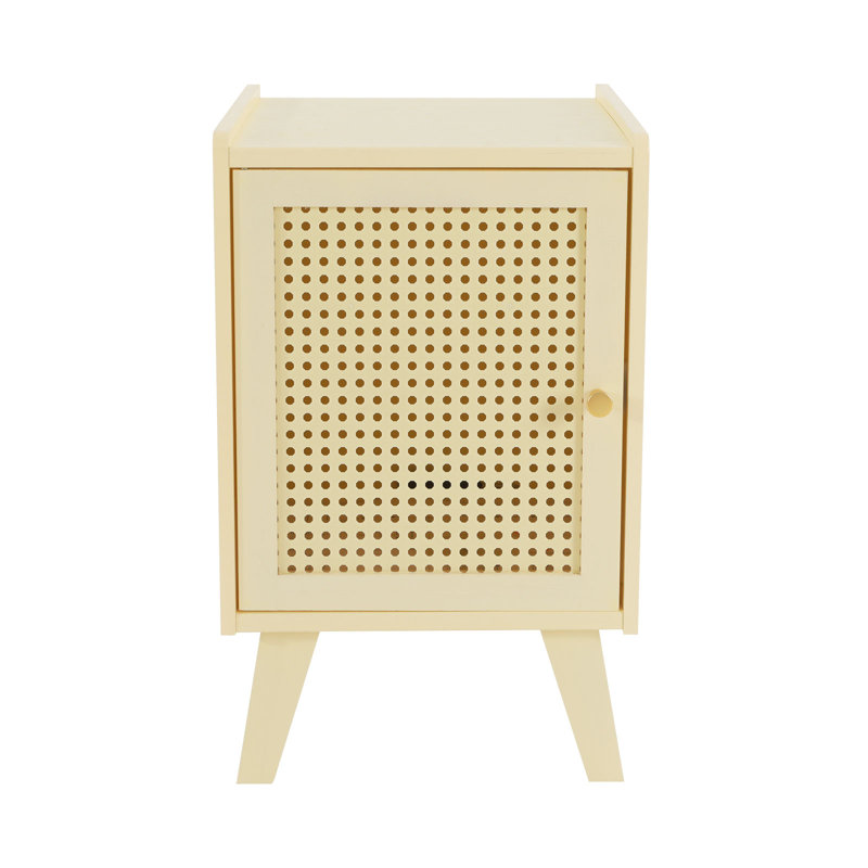 Table de bout autoportante en bambou 12,2 "x 11,81" avec pieds surélevés, Beige