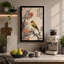 Bird Among Peonies Japandi - Wrapped Canvas-177366492-177366493