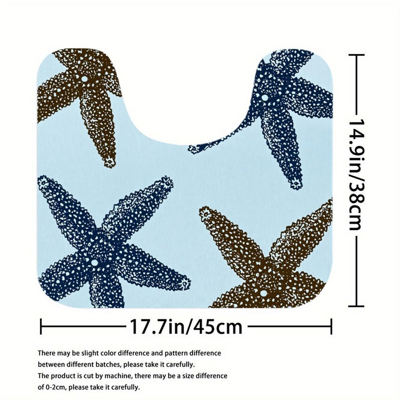Ensemble de 3 tapis de bain bleu marine et brun Starfish