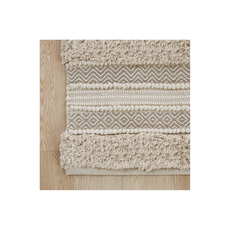 Woven Texture Stripe Bath Rug Natural 20X32", Natural, Single- 32" L x 20" W