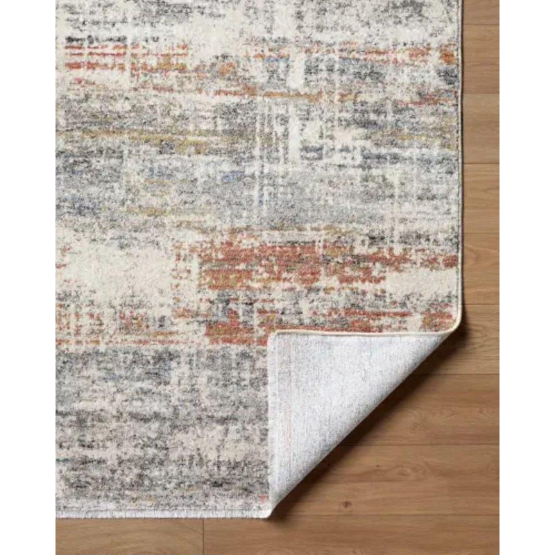 Wahnetta tissé à la machine, Ivory/Brown/Black/Cream, Rectangle 7'10" x 10'