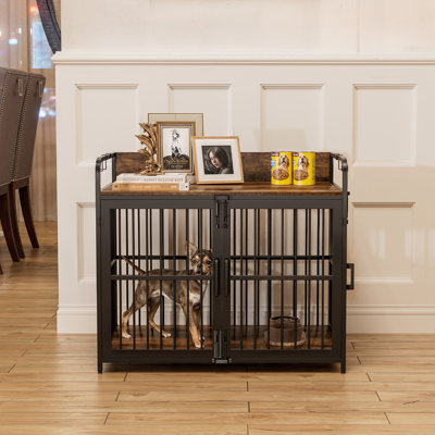 Furniture-Style Dog Crate, Supports Up to 250 lbs, Chew-Resistant & Waterproof