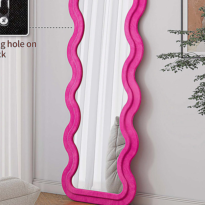 Miroir de plancher Flannel, Rose