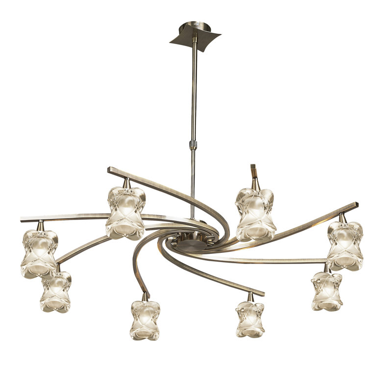 Norfolk 8 - Light Sputnik Chandelier, Antique Brass